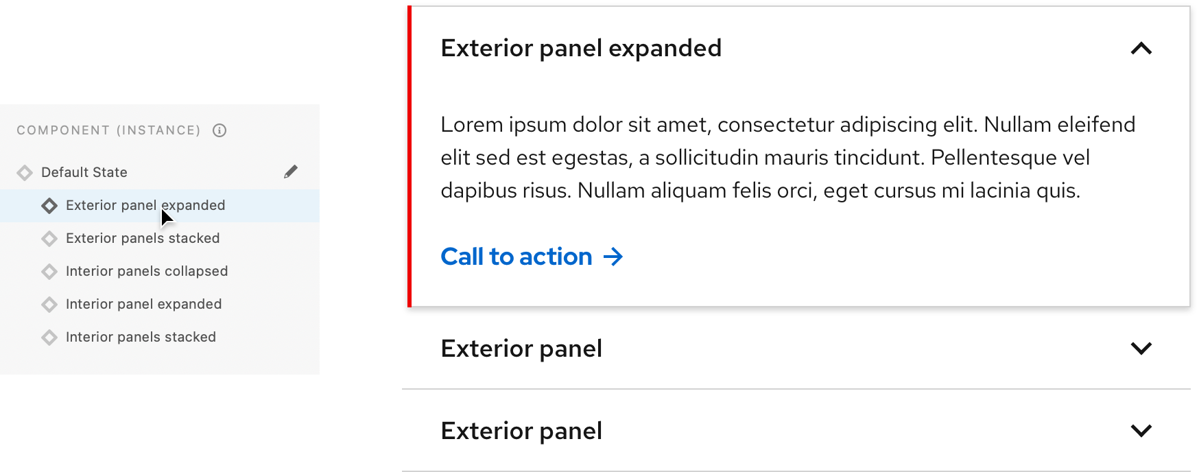 Design system kit component states