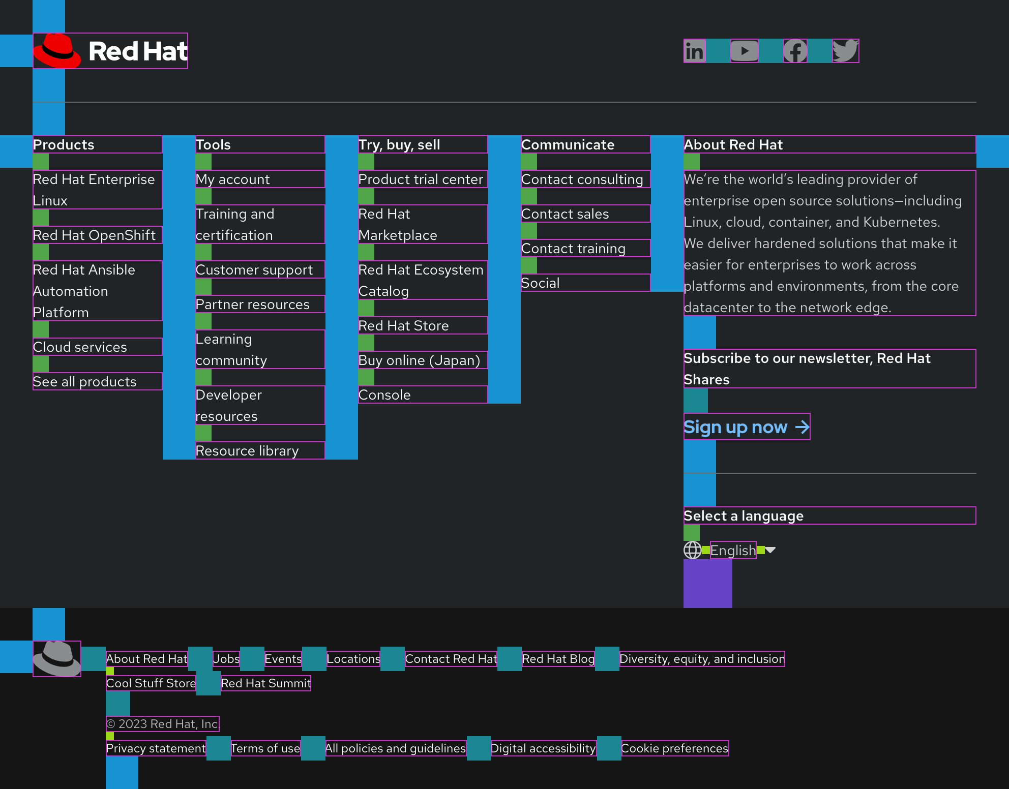 Footer component spacing on large screens